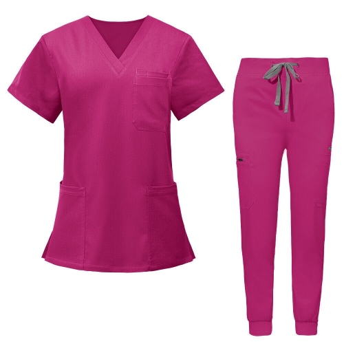 Women 12 Pocket Stretch Jogger Scrub Set